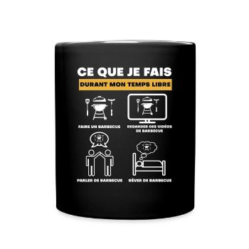 barbecue durant temps libre - Mug uni - noir - Devant