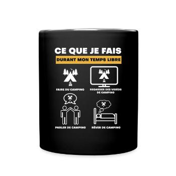 camping durant temps libre - Mug uni - noir - Devant