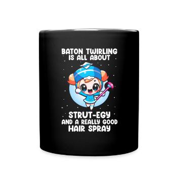 Gymnastik Design für Taktstock drehen - Tasse einfarbig - Schwarz - Vorne