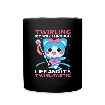 Stocktanz Design für Stabtänzerin - Tasse einfarbig - Schwarz - Vorne