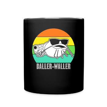 Waller Angeln Angel Angler Fischer - Tasse einfarbig - Schwarz - Vorne