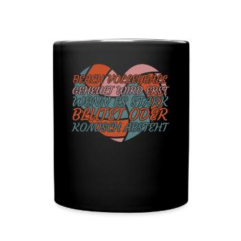 Volleyballspieler Herz Beach Volleyball - Tasse einfarbig - Schwarz - Vorne