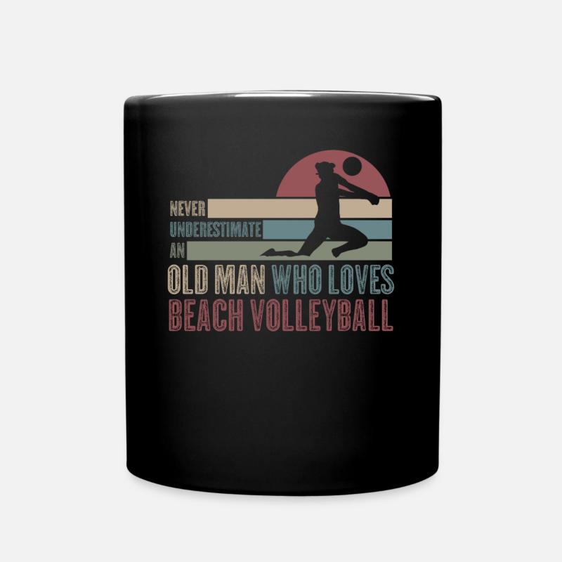 Joueur de volleyball de plage rétro - Mug uni - noir