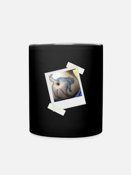 Cat Butthole - Tasse einfarbig - Schwarz