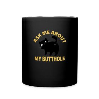 Cat Butthole - Full Colour Mug - black - Front