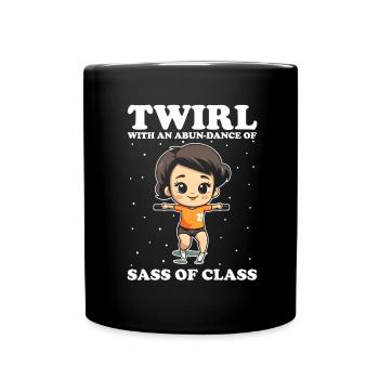 Stocktanz Design für Stabtänzerin - Tasse einfarbig - Schwarz - Vorne