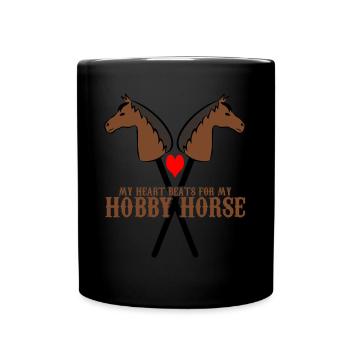 Hobby Horse Reiter Reiten Hobbyhorse - Tasse einfarbig - Schwarz - Vorne