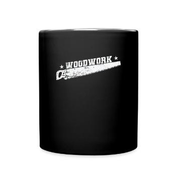 Woodwork Saw Forest Worker Forest - Full Colour Mug - black - Front