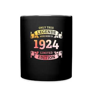 De vraies légendes sont nées en 1924 100e anniversaire - Mug uni - noir - Devant
