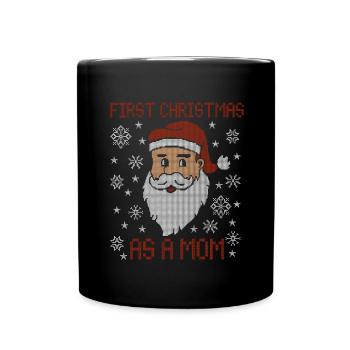 Premier Noël en tant que maman - Noël moche - Mug uni - noir - Devant