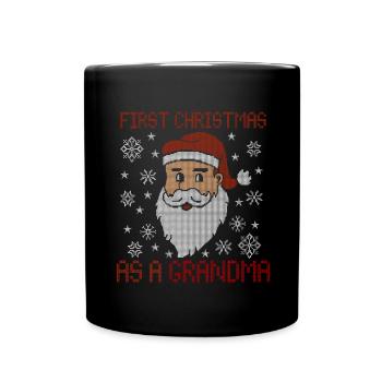 Premier Noël en tant que grand-mère - Noël moche - Mug uni - noir - Devant