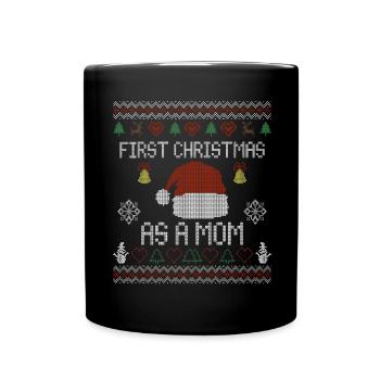 Premier Noël en tant que maman - Noël moche - Mug uni - noir - Devant