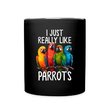 Perroquet Amant Perroquet Oiseaux Perroquet Chuchoter Quaker - Mug uni - noir - Devant