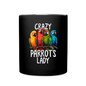 Crazy Parrot Lady Funny Parrot Bird Lady Parrot - Mug uni - noir - Devant