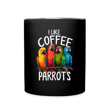Perroquet Café Drôle Café Perroquet Amoureux Quaker - Mug uni - noir - Devant