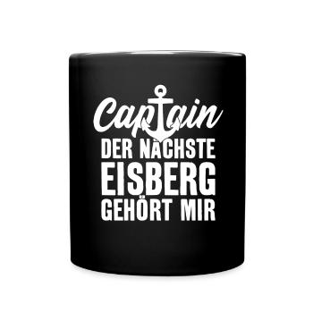 KAPITÄN SEGLER SEGELN CAPTAIN SEGELBOOT MOTORBOOT - Tasse einfarbig - Schwarz - Vorne