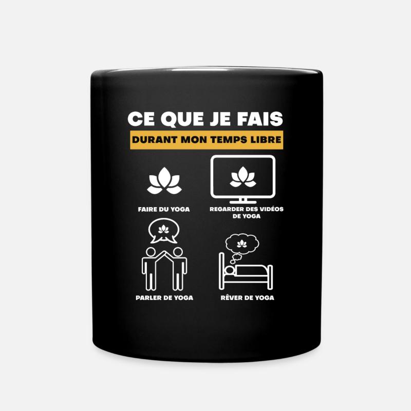 yoga durant temps libre - Mug uni - noir