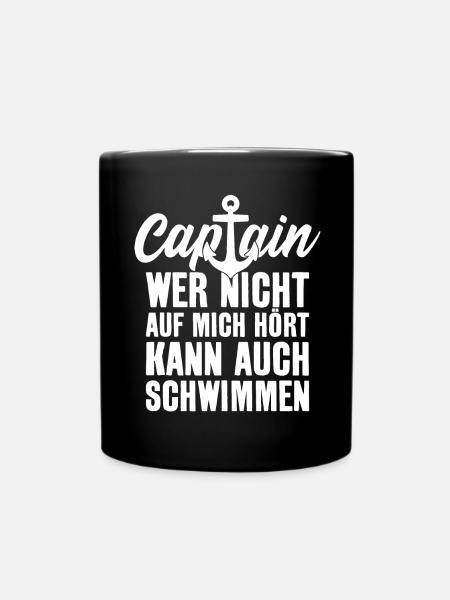 CAPTAIN LUSTIG KAPITÄN SEGELN SEGELBOOT - Tasse einfarbig - Schwarz