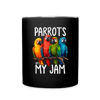 Lustiger Papagei Vögel Papagei Sittich Vogel Papagei - Tasse einfarbig - Schwarz - Vorne