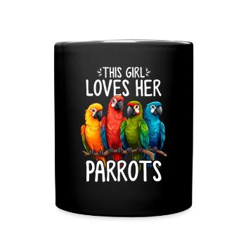 Drôles de filles perroquet oiseau dame perroquet maman quaker - Mug uni - noir - Devant
