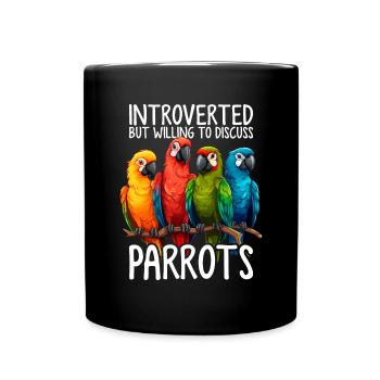 Antisocial Drôle Perroquets Oiseau Perroquet Introverti - Mug uni - noir - Devant