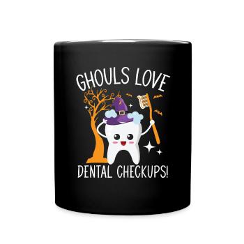 Ghosts love dental exams! - Full Colour Mug - black - Front