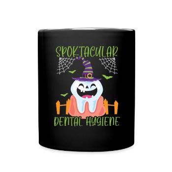 Spooktakuläre Zahnpflege. - Tasse einfarbig - Schwarz - Vorne