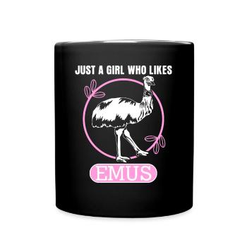 Emu Girl Emus - Full Colour Mug - black - Front