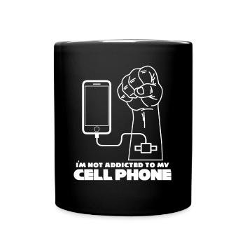 Mobile Phone Addictive Phone Cellphone Mobile Phone - Full Colour Mug - black - Front