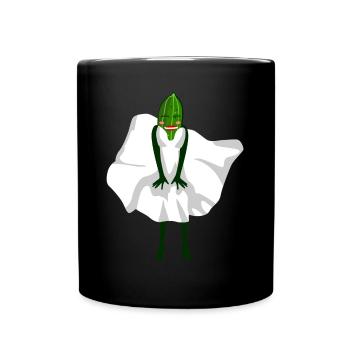Cucumber with dress cucumbers - Full Colour Mug - black - Front
