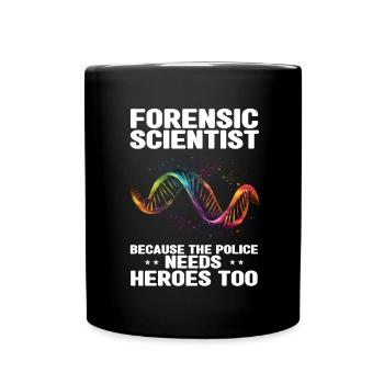Forensischer Wissenschaftler und Kriminallabor - Tasse einfarbig - Schwarz - Vorne