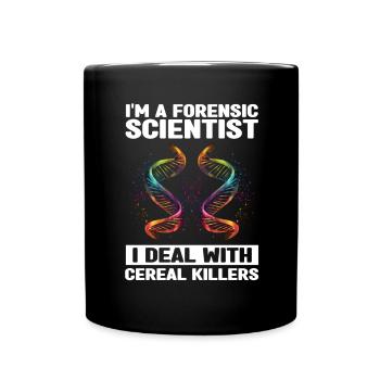 Forensischer Wissenschaftler und Kriminallabor - Tasse einfarbig - Schwarz - Vorne