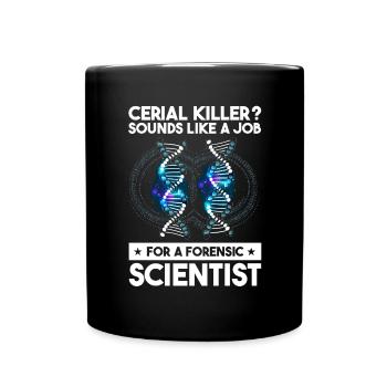 Forensische Kriminologie und Tatort-Ermittler - Tasse einfarbig - Schwarz - Vorne