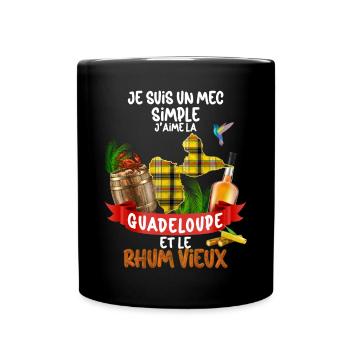 Guadeloupe et Le Rhum Vieux Pour Un Mec - Mug uni - noir - Devant