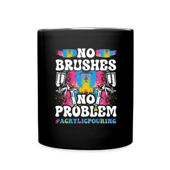 Cool Artistry Pouring Color Acrylic Painting - Full Colour Mug - black - Front