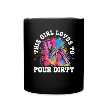 Cool Artistry Pouring Color Acrylic Painting - Full Colour Mug - black - Front