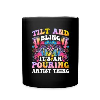 Cool Artist Art Acrylic Painting Casting Color - Full Colour Mug - black - Front
