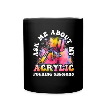 Cool Artist Art Acrylic Painting Casting Color - Full Colour Mug - black - Front