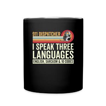 Disponent Lustige Sache Gold Line Polizei - Tasse einfarbig - Schwarz - Vorne
