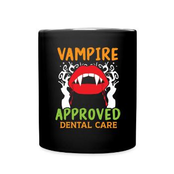 Vampir-geprüfte Zahnpflege. - Tasse einfarbig - Schwarz - Vorne