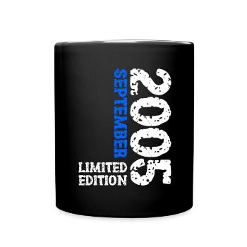 2005 September Limited Edition 18. Geburtstag Deko - Tasse einfarbig - Schwarz - Vorne