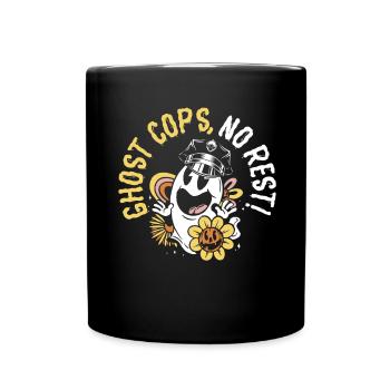 Police fantôme, pas de pause! Policier Spooky Hello - Mug uni - noir - Devant