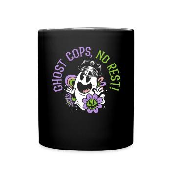 Flics fantômes, pas de repos ! Le policier Spooky Hal - Mug uni - noir - Devant