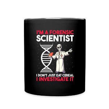Forensische Kriminologie und Tatort-Ermittler - Tasse einfarbig - Schwarz - Vorne