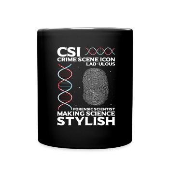 Forensische Kriminologie und Tatort-Ermittler - Tasse einfarbig - Schwarz - Vorne