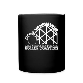 Roller coaster coffee roller coaster rider - Full Colour Mug - black - Front