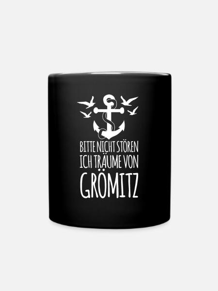 Urlaub in Grömitz - Tasse einfarbig - Schwarz