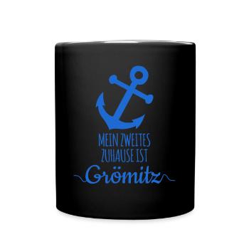Grömitz Schleswig-Holstein - Tasse einfarbig - Schwarz - Vorne