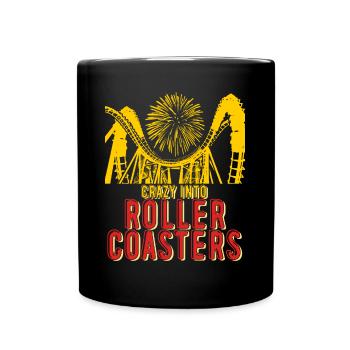Roller coaster amusement park Roller coaster riders - Full Colour Mug - black - Front