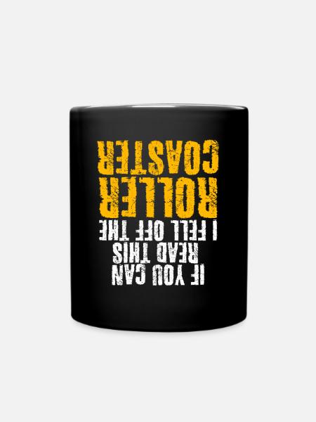 Roller coaster saying roller coaster rider - Full Colour Mug - black